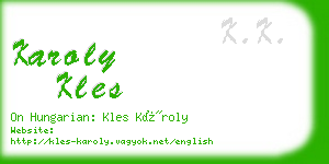 karoly kles business card